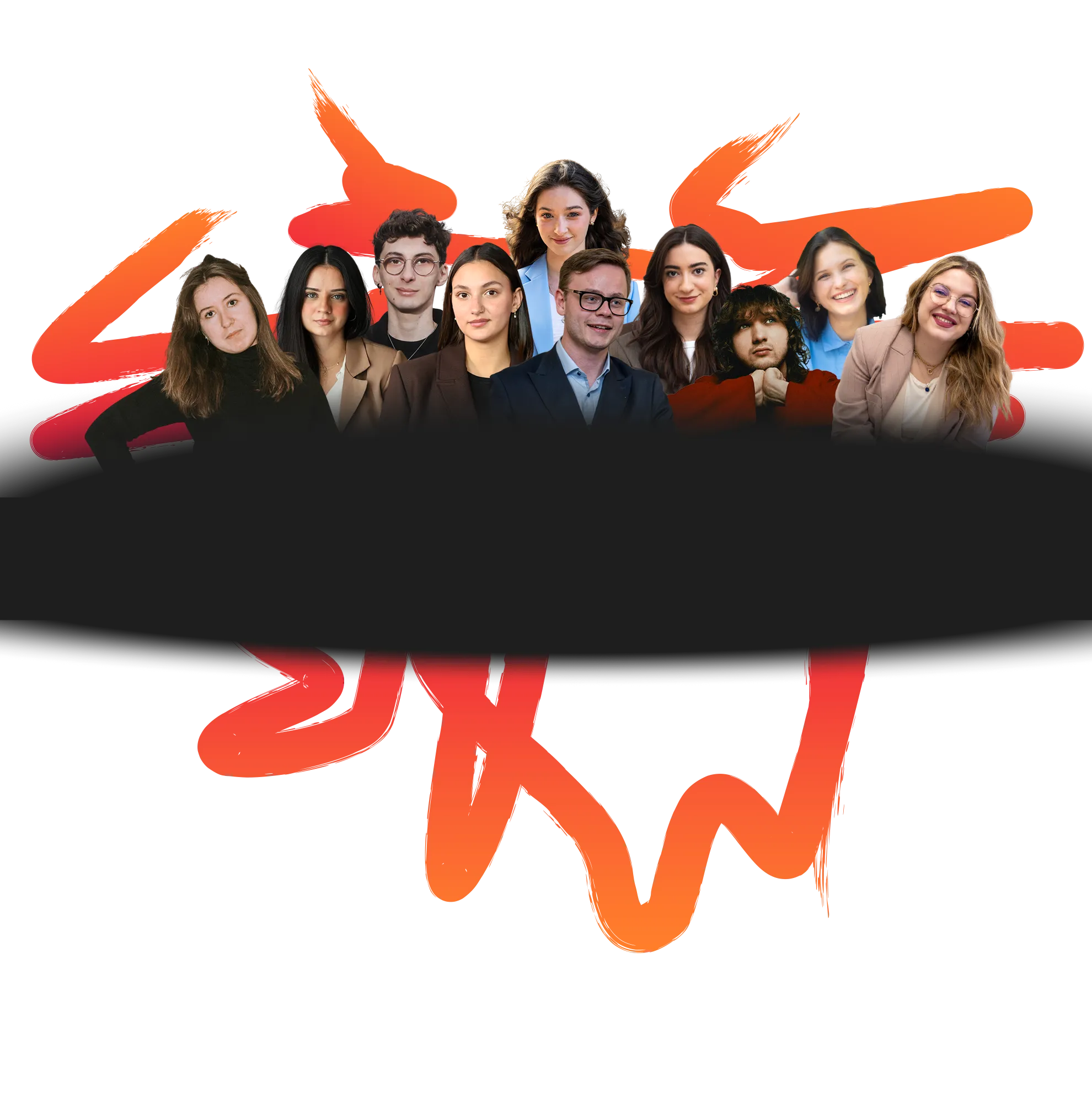 Osoby doradcze przedstawione obok siebie w tle kolorowe maźniecia farbą